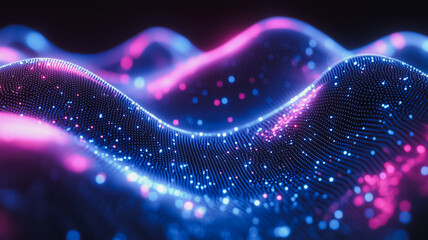 Wall Mural - a blue and pink wave with a lot of dots