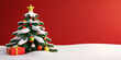 © Pakamas - 3D Render of a Snow-Covered Christmas Tree with Colorful Ornaments