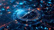 © Din Nasahrudin - A sleek digital compass set against a blue background symbolizes advanced online data transport, showcasing modernized navigation in the digital realm