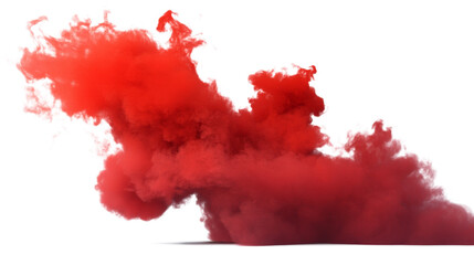 Poster - Red Abstract Smoke on transparent Background