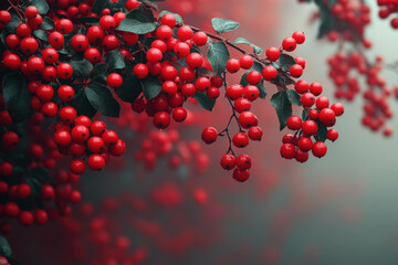 Canvas Print - Winter Branch With Berries