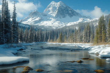 Canvas Print - Winter Cold Background