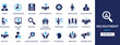 © MDRUHULAMIN - Recruitment icon set collection. Candidates, staff, resume, partnership, skills, employee, occupation, interview, online job, search, human resources, training and best solid icon set.
