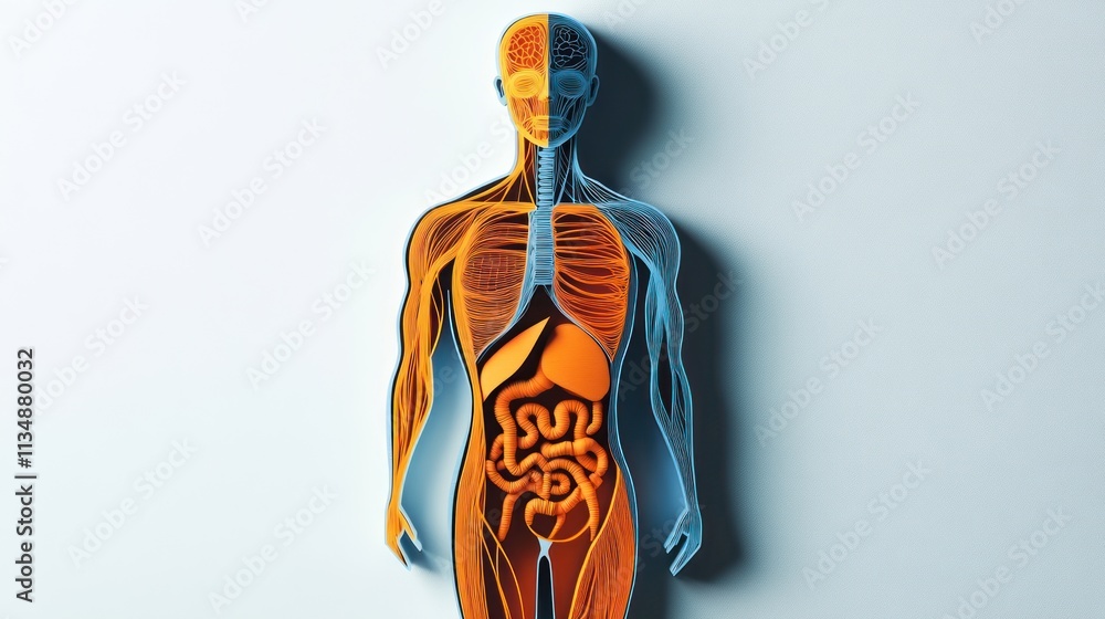 Human Anatomy Illustration: Detailed 3D Model of Internal Organs and ...
