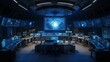 © Anastasiia - A spacious, high-tech command center filled with large digital screens and advanced technology. The futuristic control room setup is perfect for science fiction, cybersecurity, or space exploration