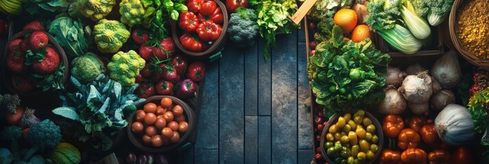 Aufkleber - Visitors explore a farmers market filled with fresh, colorful vegetables and fruits, showcasing the local harvest on a sunny day. Generative AI