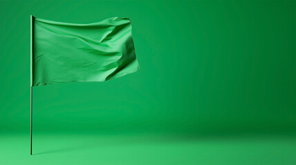 Wall Mural - A green flag is on a green background