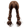 © JT-Dee - Long, braided brown hair styled into two elegant plaits, showcasing a smooth texture and natural shine.