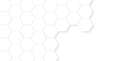 	
Realistic geometric pattern White Hexagonal texture. Luxury White Pattern. 3D Futuristic abstract honeycomb mosaic white background. geometric mesh cell texture. modern futuristic wallpaper.