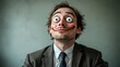 © Goutam - Quirky man with exaggerated facial expressions in a business suit, symbolizing humor, stress, and exaggerated emotions in a comedic and lighthearted professional concept.