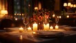 © pongtap - Intimate restaurant setup for a romantic candlelit evening