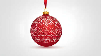 Wall Mural - Christmas Ball, red bauble, isolated on white background,