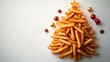 © vimp - Crispy fries stacked like a Christmas tree, topped with colorful ornaments