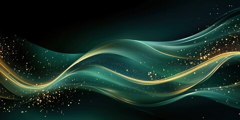 Wall Mural - dynamic abstract composition of green tones