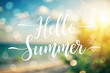 © Caitlin - Hello Summer Brush Lettering Minimalist Poster Banner Design