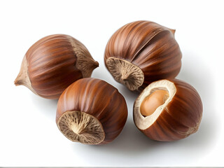 Wall Mural - hazelnuts isolated on white background