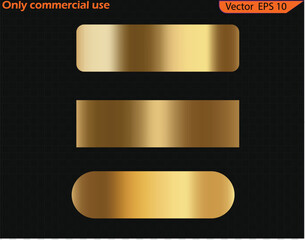 Wall Mural - Set of gold banners. Set of foil texture background. Golden foil texture background set. Blank Elegant Golden Buttons. Set of glass gold buttons and sliders.  High resolution.