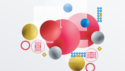 Poster - Circles and elements geometric abstract background