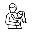 © Waliul - father daughter hug icon, father’s day line art, father icon - simple black line art icon of father daughter hug, for father’s day celebrations. father vector art.