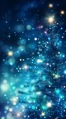 Wall Mural - A Christmas tree and light design with technical elements such as circuits.