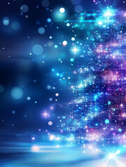 Wall Mural - A Christmas tree and light design with technical elements such as circuits.