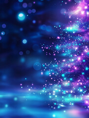 Wall Mural - A Christmas tree and light design with technical elements such as circuits.