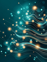 Wall Mural - A Christmas tree and light design with technical elements such as circuits.