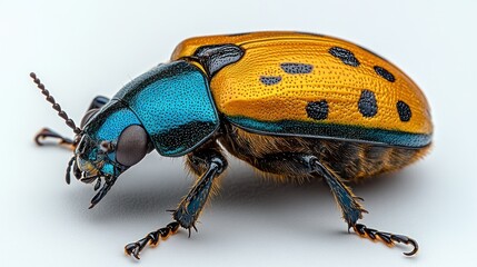 Poster - A vibrant, detailed close-up of a colorful beetle showcasing its unique features.