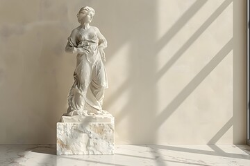 Sticker - Elegant Marble Statue Bathed in Natural Light