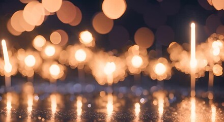 Wall Mural - Lit sparklers against a blurred bokeh background 4K