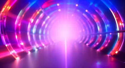 Wall Mural - Colorful light beams radiating from center 4K