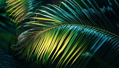 Poster - palm leaf background