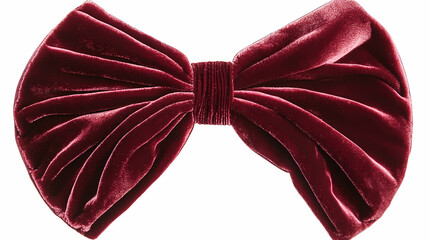 Poster - A large, red velvet bow isolated on a white background. Velvet. Illustration