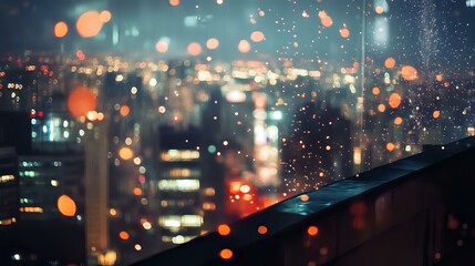Canvas Print - urban rooftop new year celebrations abstract background with defocused bokeh lights, vibrant citysca