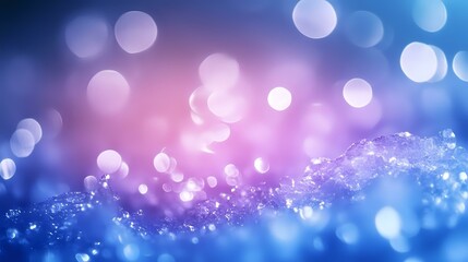 Wall Mural - majestic glacier new year celebrations abstract background with defocused bokeh lights, glowing icy 