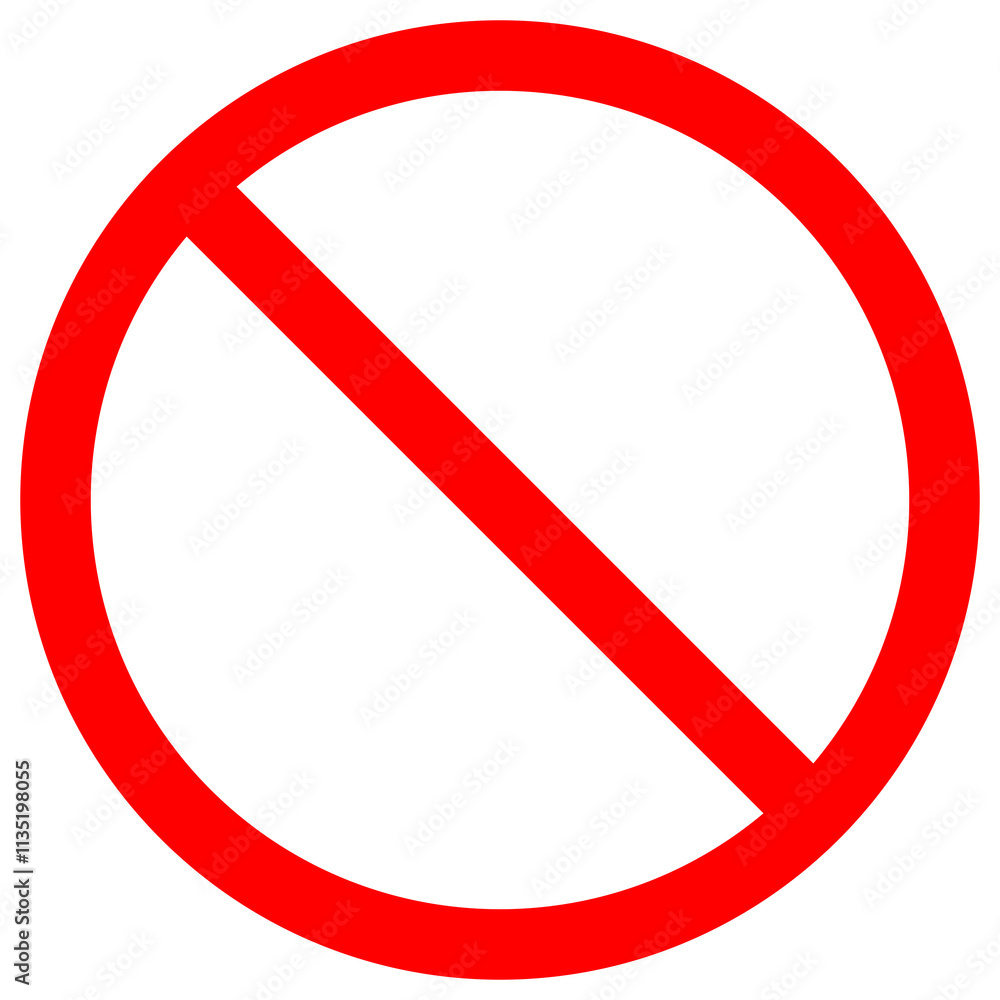 prohibition sign on transparent background. png image Stock ...