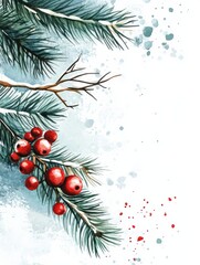 Wall Mural - winter background vector. hand painted watercolor drawing for christmas. and happy new year season. 