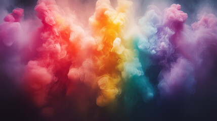 Wall Mural - A festive firework explosion in rainbow colors.