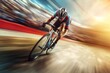 © photoplotnikov - Cyclist in Action: Extreme Speed on the Track
