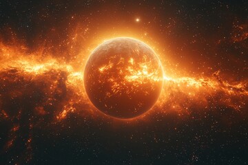 Wall Mural - a banner featuring a sci-fi and fantasy concept, showcasing planets, the universe, outer space, a ga