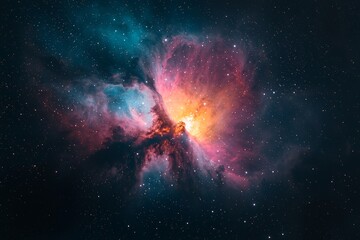 Wall Mural - a long exposure astrophoto taken with a telescope, capturing the subtle glow of the witch head nebul