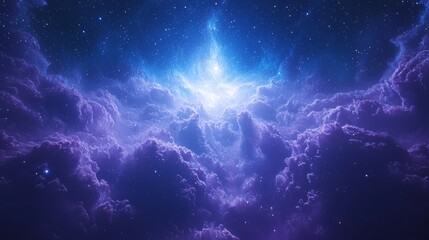 Wall Mural - a three-dimensional depiction of a deep space scene, brimming with stars and galaxies.