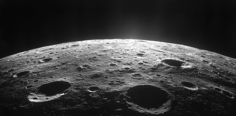 Wall Mural - a detailed picture of the moon showcasing its craters and lunar terrain.