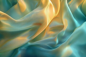 Canvas Print - Stunning Gradient Fabric Texture in Teal and Gold