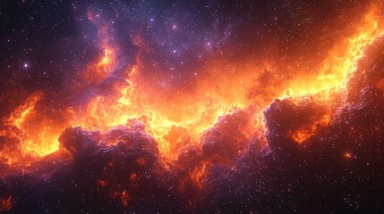 Wall Mural - a telescope designed for deep space observation reveals a far-off nebula, illuminated by surrounding