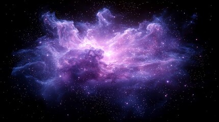 Wall Mural - a 3d illustration of a universe featuring a galaxy, stars, and colorful nebula against a dark, starr