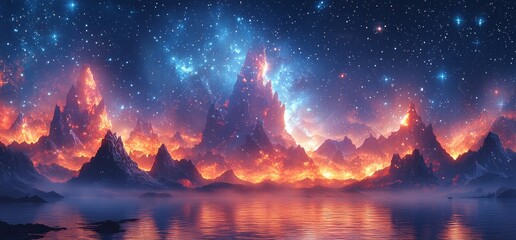 vibrant nebula in space. starry night background wallpaper.