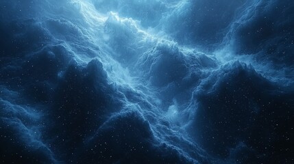 Wall Mural - a three-dimensional depiction of a deep space scene, teeming with stars and galaxies.