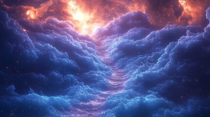 Wall Mural - a 3d image showcasing a deep space backdrop filled with numerous stars and galaxies.