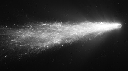 Wall Mural - on a clear night, the dark expanse of space is beautifully interrupted by a comet with a bright tail